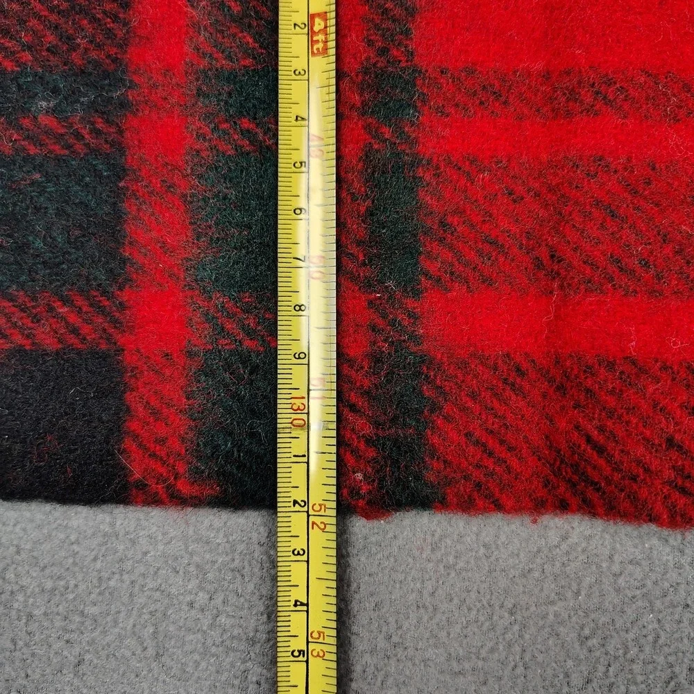 Vintage 60s TROY MILLS Wool Blanket Tartan Plaid Holiday Throw Lap Fringe Cozy‎